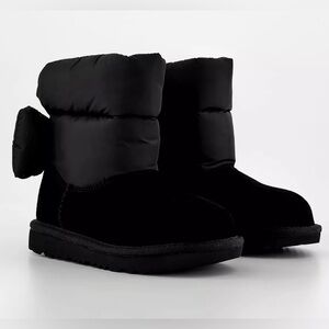 Ugg Kids Bailey Bow Maxi Wavelength black comfy casual outdoor winter comfy